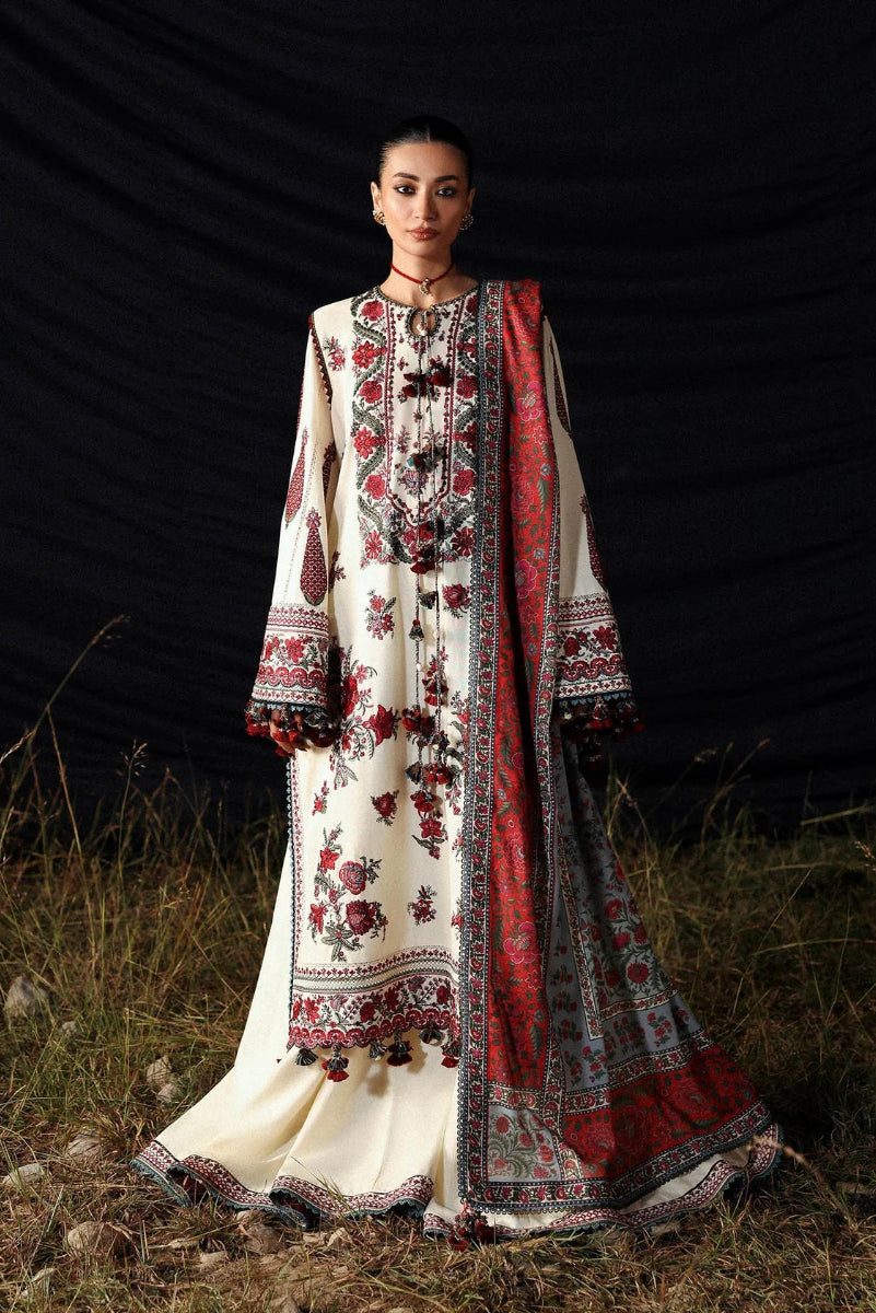 03-Piece Lawn Suit With Embroidery - Ready To Wear