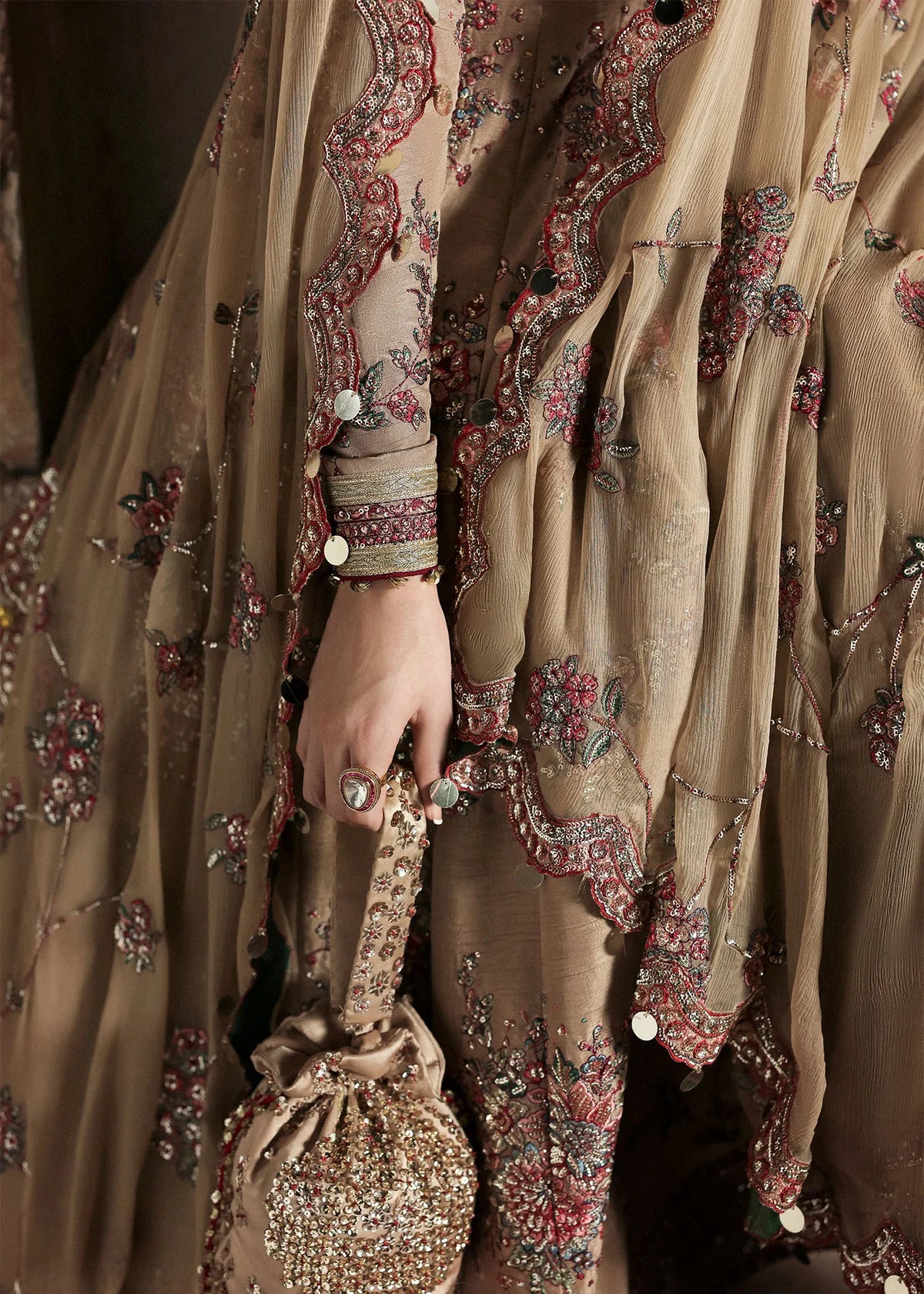 03-Piece Heavy Embroidered Korean Rawsilk With Chiffon Dupatta - Ready To Wear