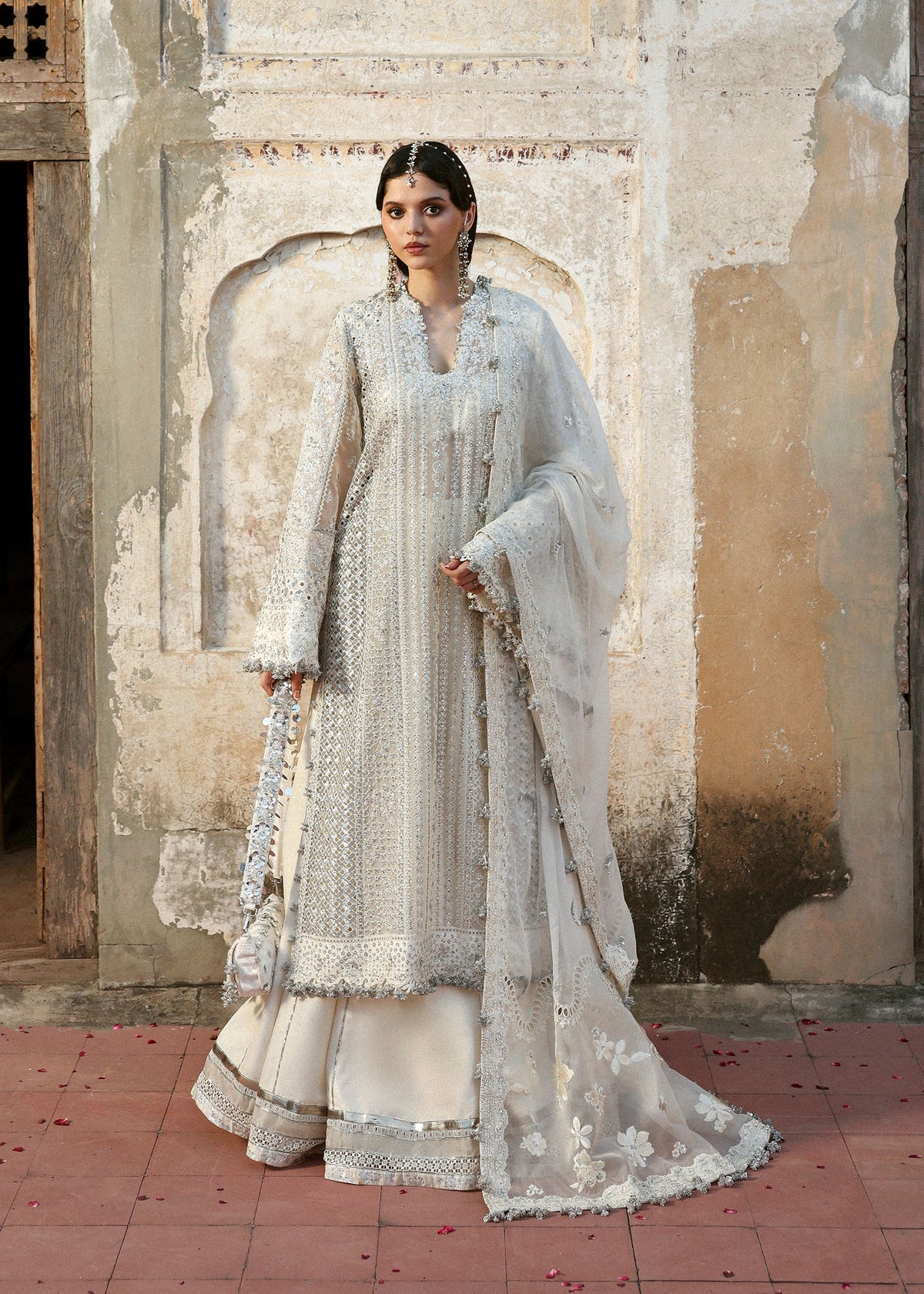 03-Piece Heavy Embroidered Organza With Chiffon Dupatta - Ready T0 Wear