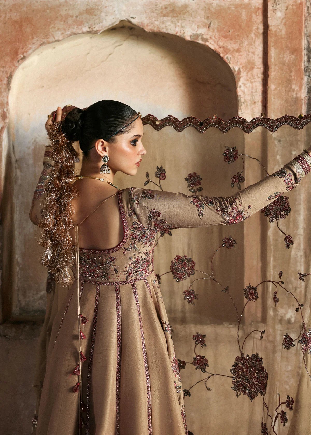 03-Piece Heavy Embroidered Korean Rawsilk With Chiffon Dupatta - Ready To Wear