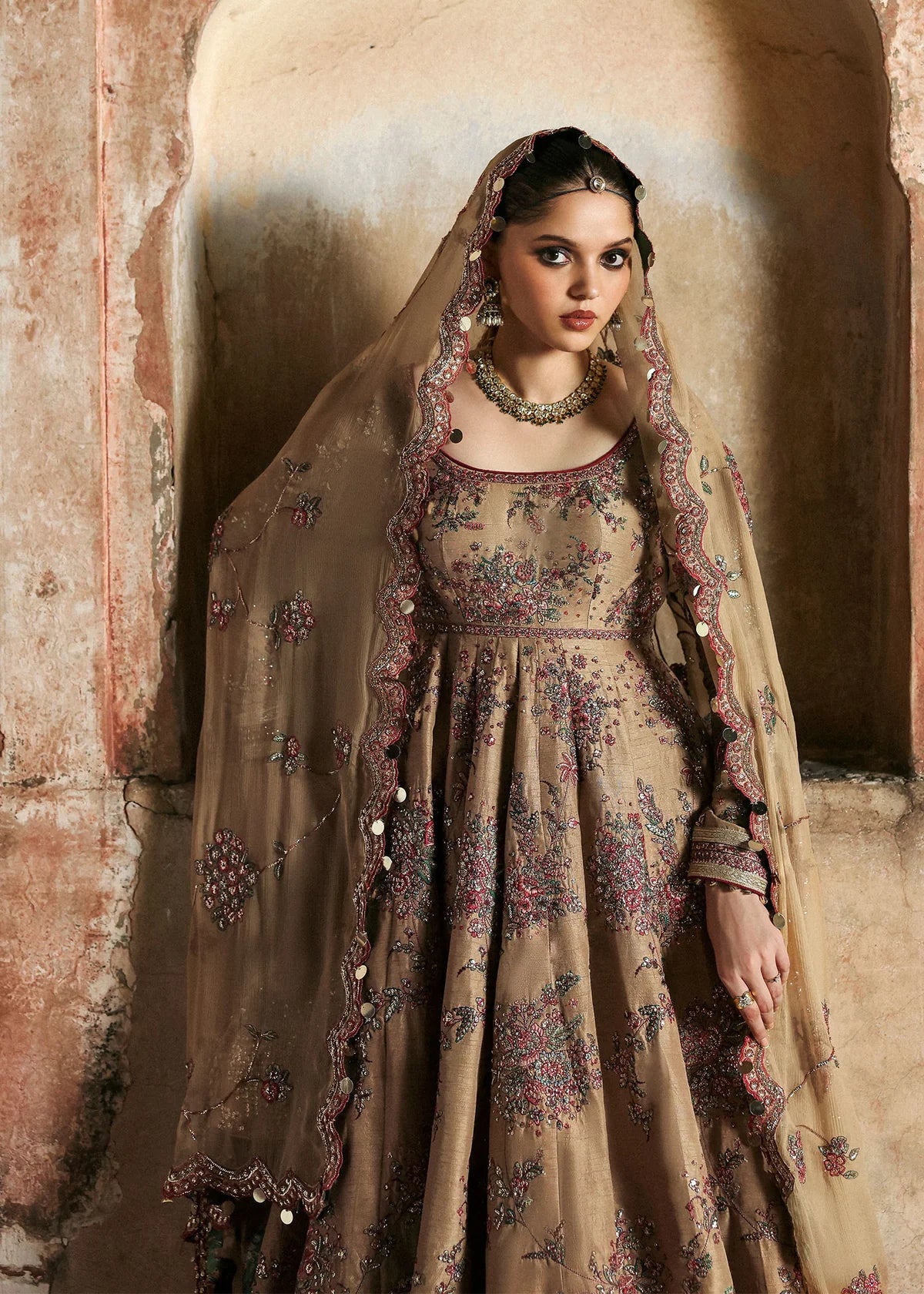 03-Piece Heavy Embroidered Korean Rawsilk With Chiffon Dupatta - Ready To Wear