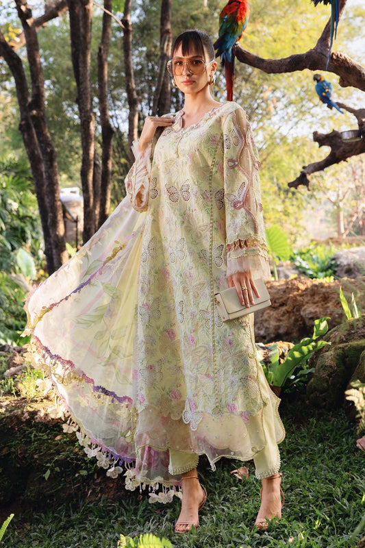 03-Piece Printed Lawn Chikankari Suit - Ready To Wear