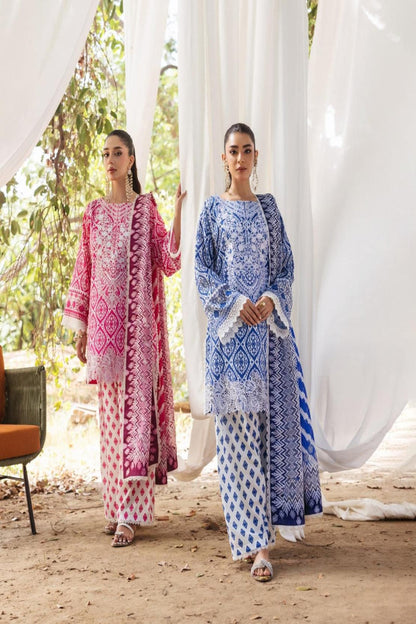 3  Piece  Stitched Lawn  Suit - Ready to Wear