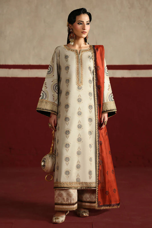 03-Piece Printed Lawn Suit With Embroidery | Ready To Wear